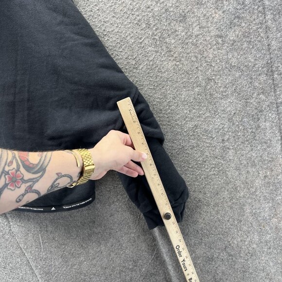 Adidas Hoodie Womens Medium Black Cropped Pullover Logo Sweatshirt H64967 - Picture 10 of 12